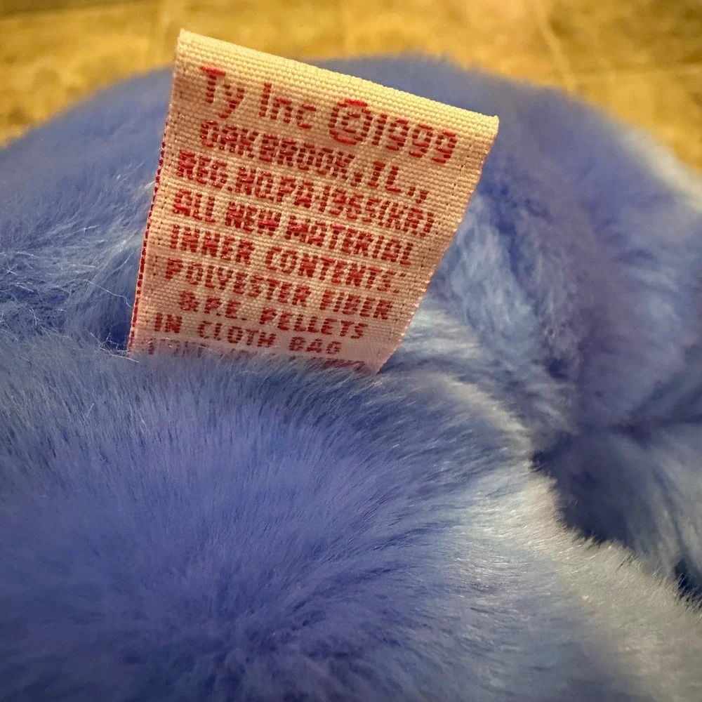 Ty Beanie Buddy Clubby II Blue Bear Plush Silver Ribbon 1999 14 inch 09991 VTG